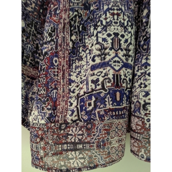 Joie V-Neck 3/4 Sleeve Print Silk Blouse - Picture 9 of 9